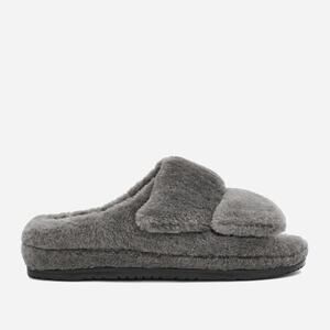 Ugg Fluff That Gray Fuzzy Cozy Wool Blend Slippers Slides Size 9